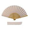 Ojiya Chijimi Folding Fan Striped Red White Linen MaterialIncludes Pouch BoxIntangible Cultural HeritageKimono FabricMade Japan