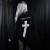 European and American Y2K Street Harajuku Gothic Design Cross Patch Long Sleeve T-shirt