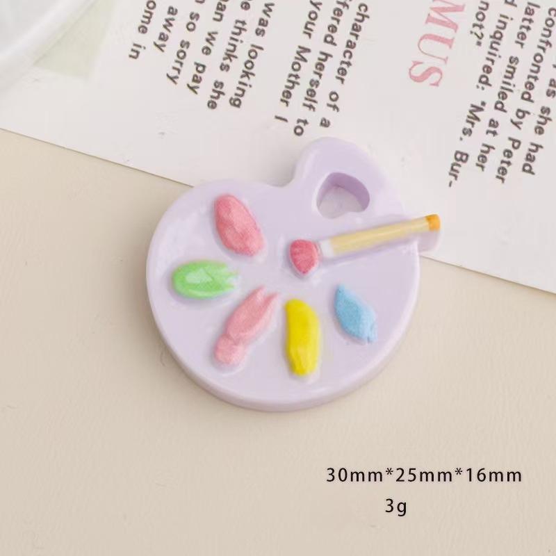 Colorful Artist Palette Resin Flatback Charms Cartoon DIY Decoration for Hairpin Phone Case Keychain Shoe Ornament Making