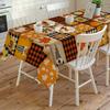 Fall Pumpkin Turkey Maple Leaf Gnome Waterproof Tablecloth Table Decor Washable Kitchen Dining Tablecloth Holiday Party Decor