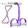 Core Strength Training Tool Figure 8 Resistance Band 6-Tube Pedal Puller with Handle Multifunction Elastic Yoga Muscle Tension Relief Strap