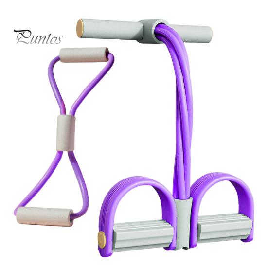 Core Strength Training Tool Figure 8 Resistance Band 6-Tube Pedal Puller with Handle Multifunction Elastic Yoga Muscle Tension Relief Strap