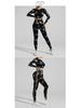 European American Tie-Dye Butt-Lift Yoga Set: Long Sleeve, Seamless Fitness Clothing with Hollow Out Design