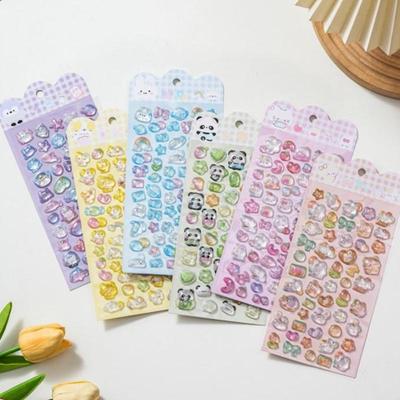 Cute Cartoon Animal 3D Relief Stickers Fun Aesthetic Stickers Diy Phone Case Diary Stationery Sticker Reward Gift
