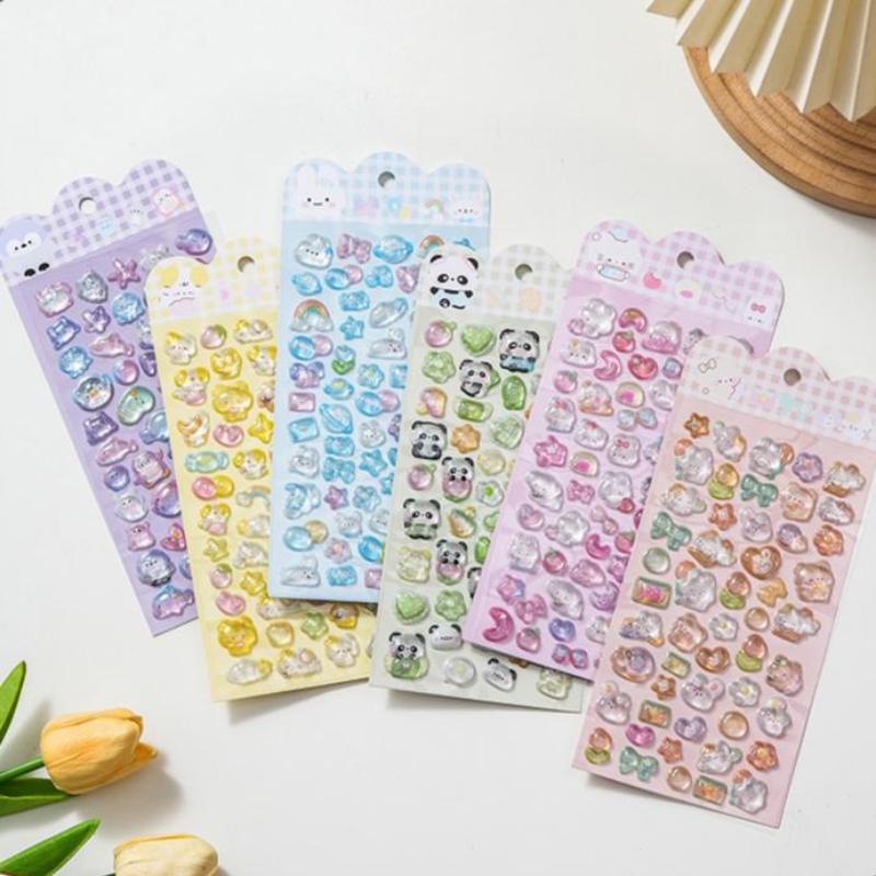 Cute Cartoon Animal 3D  Relief Stickers Fun Aesthetic Stickers Diy Phone Case Diary Stationery Sticker Reward Gift