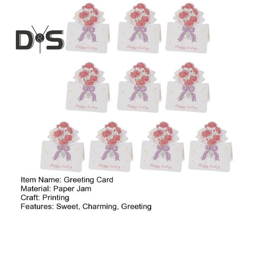 10 Pcs Floral Greeting Cards Handmade Flower Bouquets Blank Card for Mother's Day Valentine's Day Birthday Gift