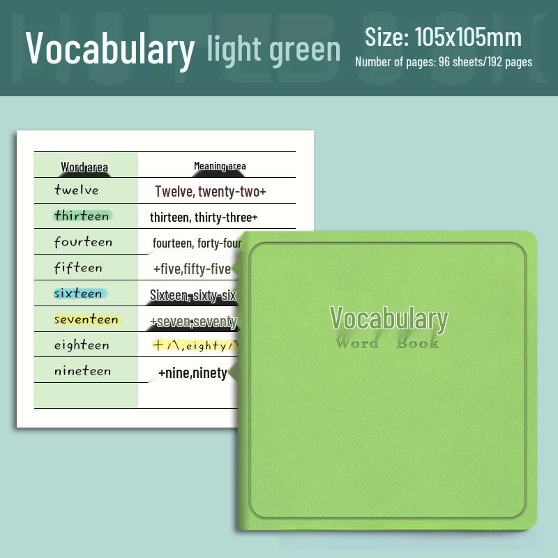 Free Shipping: Portable Square Leather English Word Notebook for Quick Memorization