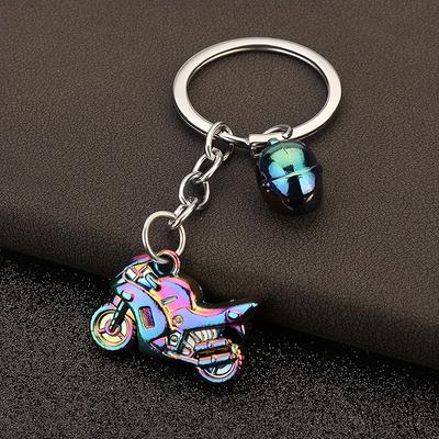 1 Stück Sportlicher 3D Motorradhelm Schlüsselanhänger Langlebiger Zinklegierung Metallring & Kettenanhänger Geschenk für Motorrad-Enthusiasten, Motorradzubehör