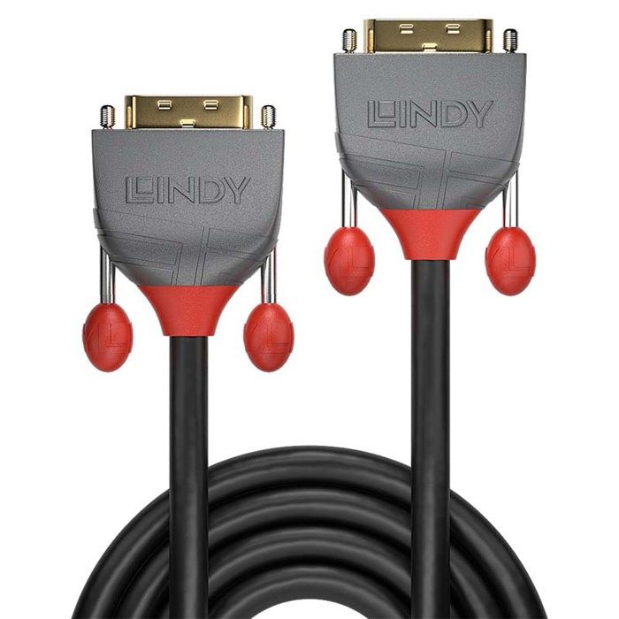 DVI-D Dual Link Cable - LINDY - Anthra Line - 10m - 24 Carat Gold - Triple Shielding