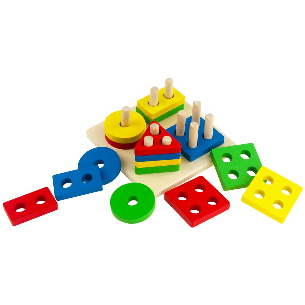 TG50018 WOODEN SHAPES TOY Sorter Puzzle Blocks