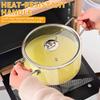 Pentola in Vetro da 3,5L con Coperchio Resistente al Calore Manici Doppi in Acciaio Inossidabile Pentola per Cucinare Zuppa Latte Pasta Fornello Utensili da Cucina in Vetro