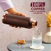 Colour Copper Bottle 1 Litre, Brown 100% Pure Copper, BPA Free & Leakproof with Anti-Oxidant Properties of Copper, for Home, School & Office