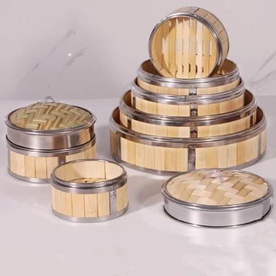 Stainless Steel Bamboo Steamer Bamboo Snack Basket New Chinese Food Tools