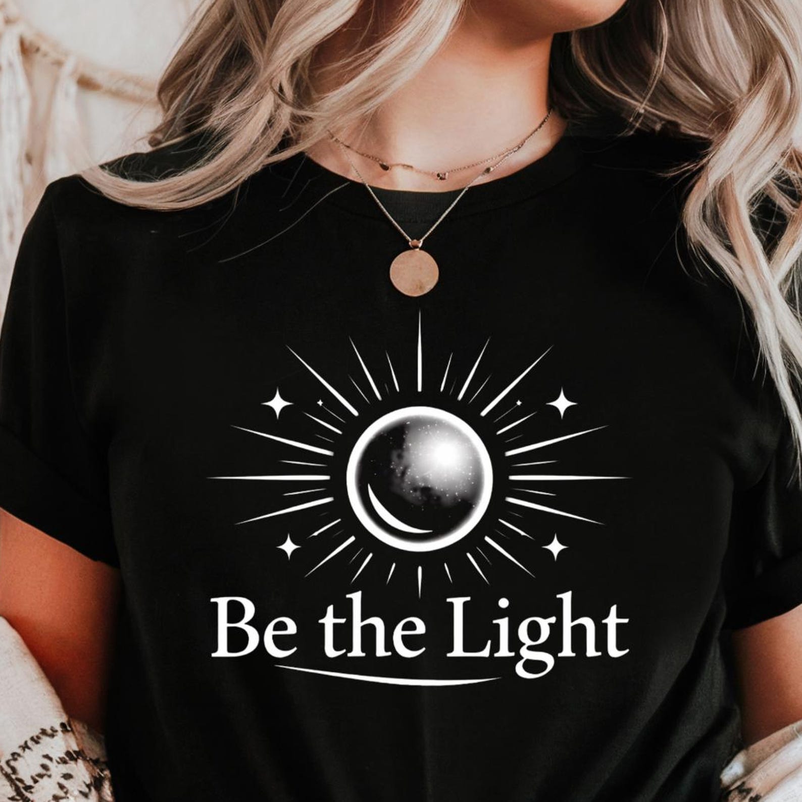 Be the Light Shirt | Mystical Orb Tee | Arcane Minimalist Design 4XL