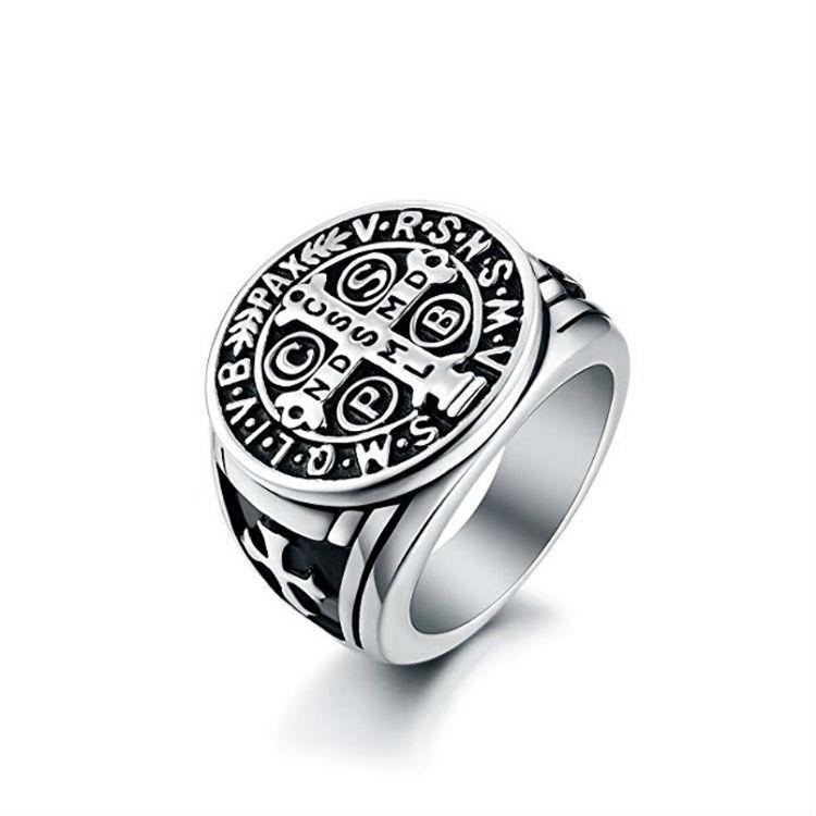 Domineering Cross Ring, Retro Ring, Punk Hip-hop Men's Hand Jewelry