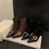 Boots Women's Small Ankle Boots Pointed Short Boots Internet Celebrity Popular Fashion Thin Boots Season French Temperament