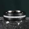 Titanium Steel Rhinestone Ring Jewelry Wedding Rings for Women Men