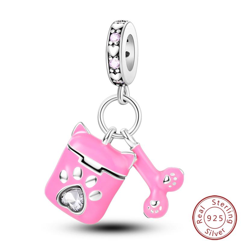 Cute Cat And Dog Series Copper Moon Butterfly Paw Print Charms 3Mm Diy Fine Jewelry Gifts Making