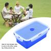 1200ml Rectangle Silicone Bento Box Collapsible Lunch Box Microwave Food Container (Dark Blue)