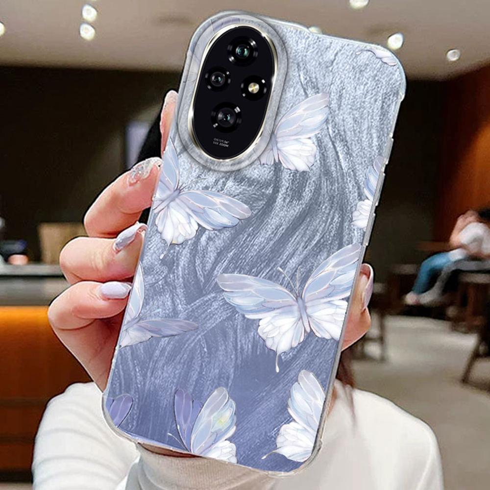 

Gradient Blue Bow Butterfly Phone Cases For Honor 400 200 Magic 7 Lite X9c X9a X8b X8a Silicone Couple Back Shell Fundas Cover Honor X8a