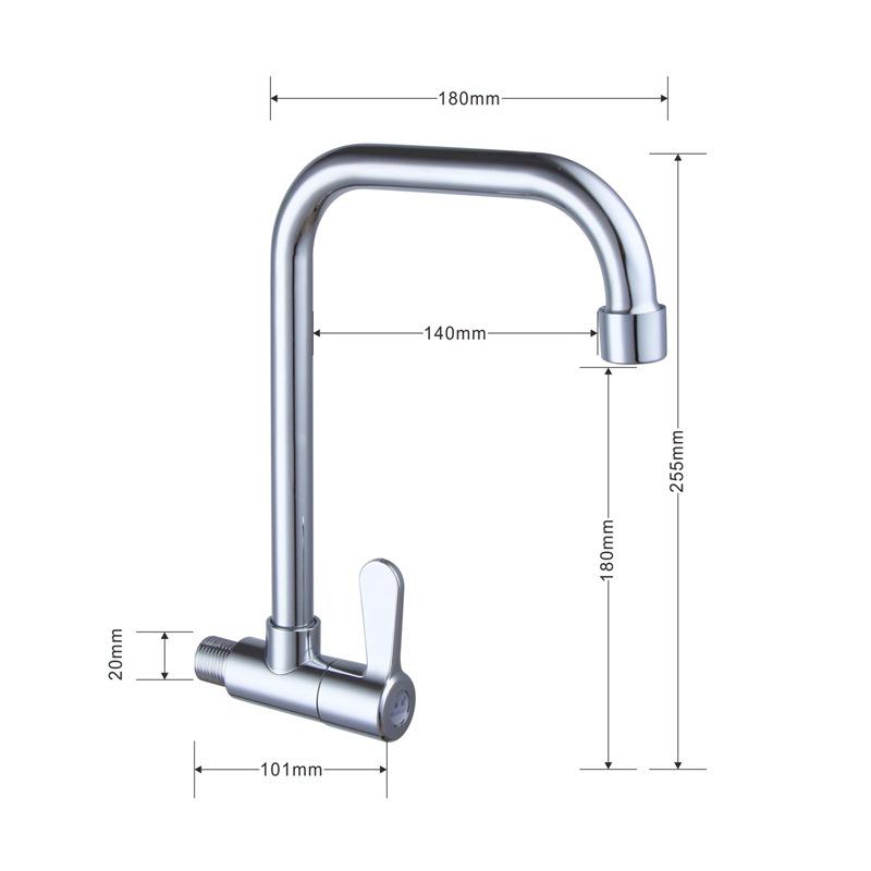 Rubinetto da parete in acciaio inossidabile 304 per cucina e lavabo, solo acqua fredda