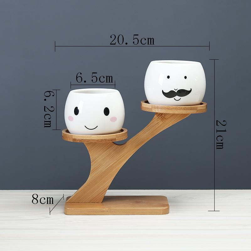 Gardening Cute Cartoon Ceramic Flower Pot Simple Creative Personality Nordic Balcony Desktop Succulent Flower