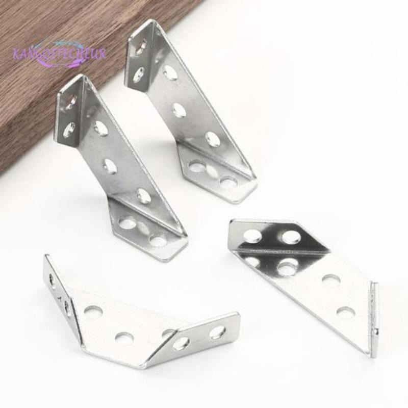 10/4/2 STK Hjørnebraketter Møbler i rustfritt stål Vinkelhylle Kobling Skapstøtte Festeramme Hjørnestøtte med skrue