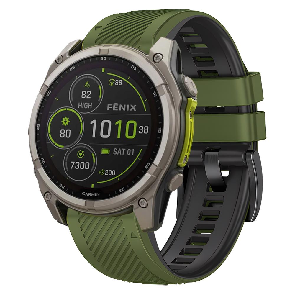 Two-Tone Silicone Watch Band For Garmin Fenix 8 E 47mm Accessories For Garmin Enduro 3 / Fenix8 51mm QuickFit 26mm 22mm Strap