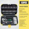 53pcs 1/4 Inch Drive Socket Ratchet Wrench Set,With Bit Socket Set Metric And Extension Bar For Auto Repairing And Household