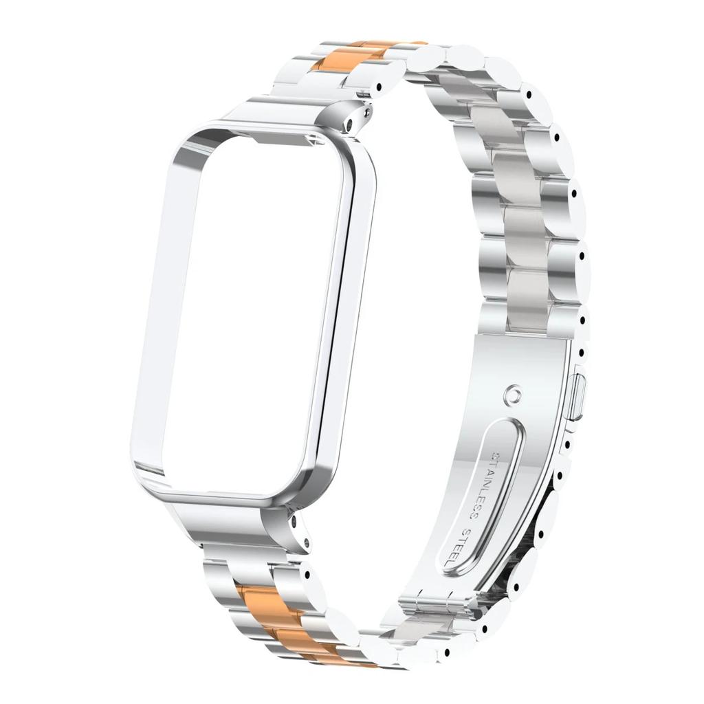 Strap for Xiaomi Mi Band 8 Active Bracelet for Redmi Smart Band 2 Stainless Steel Metal Watchband Mi Band 8 Active