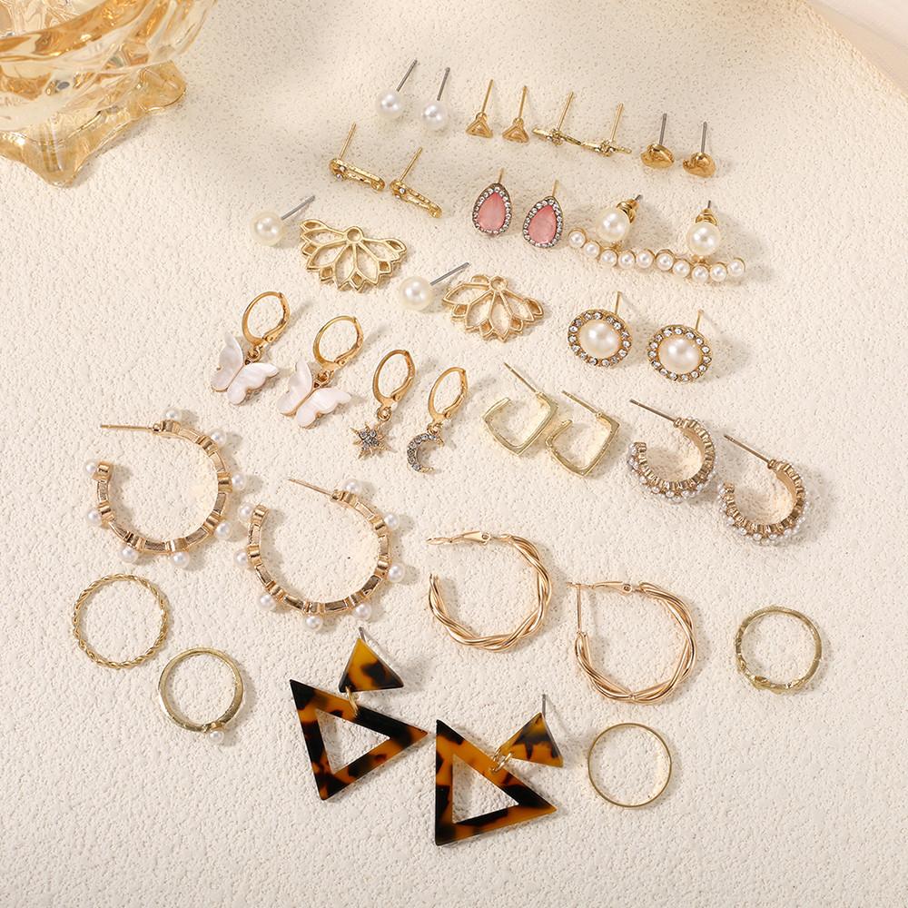 

Серьги IF ME 20 шт./компл. для женщин, модные аксессуары с бабочками, звездами и луной, комплекты ювелирных изделий