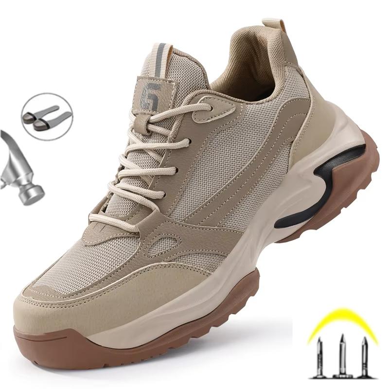 Fashion Men Labor Shoes Indestructible Comfortable Breathable Safety Work Boots Sneakers Anti Smashing Outdoors Male Footwear
