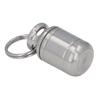 Small Portable Keychain Medication Container Organizer Airtight Stainless Steel Vitamin Holder for