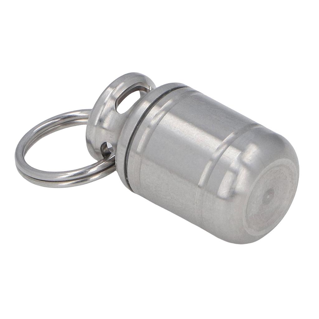 Small Portable Keychain Medication Container Organizer Airtight Stainless Steel Vitamin Holder for