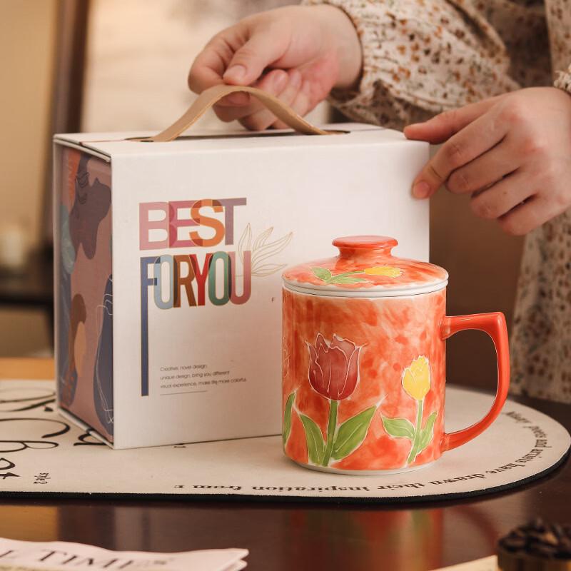 OLOEY Lotus Leaf Ceramic Tea Infuser Mug