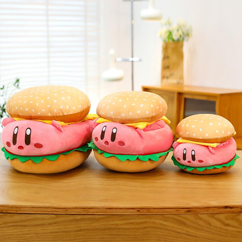 Kirby Hamburger Plush Pillow With Short Pile Fur For Girls And Kids Comfort