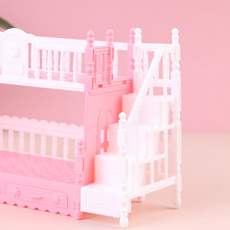 Doll Toy European Furniture Style Bunk Bed Double Bunk Bed Girl Birthday Toy