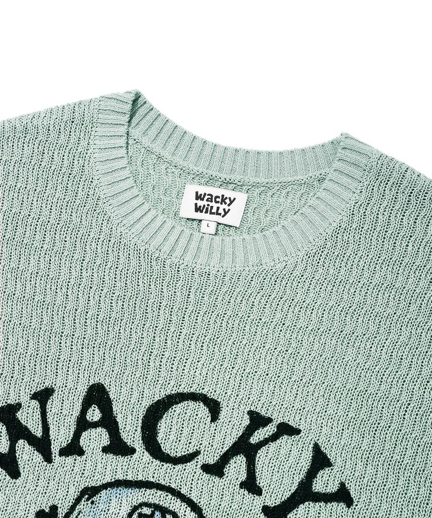 WACKY WILLY One-Point Short Sleeve Pullover Knit Green