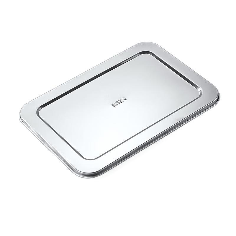 Rectangular Undivided 304 Stainless Steel Food Tray with Lid