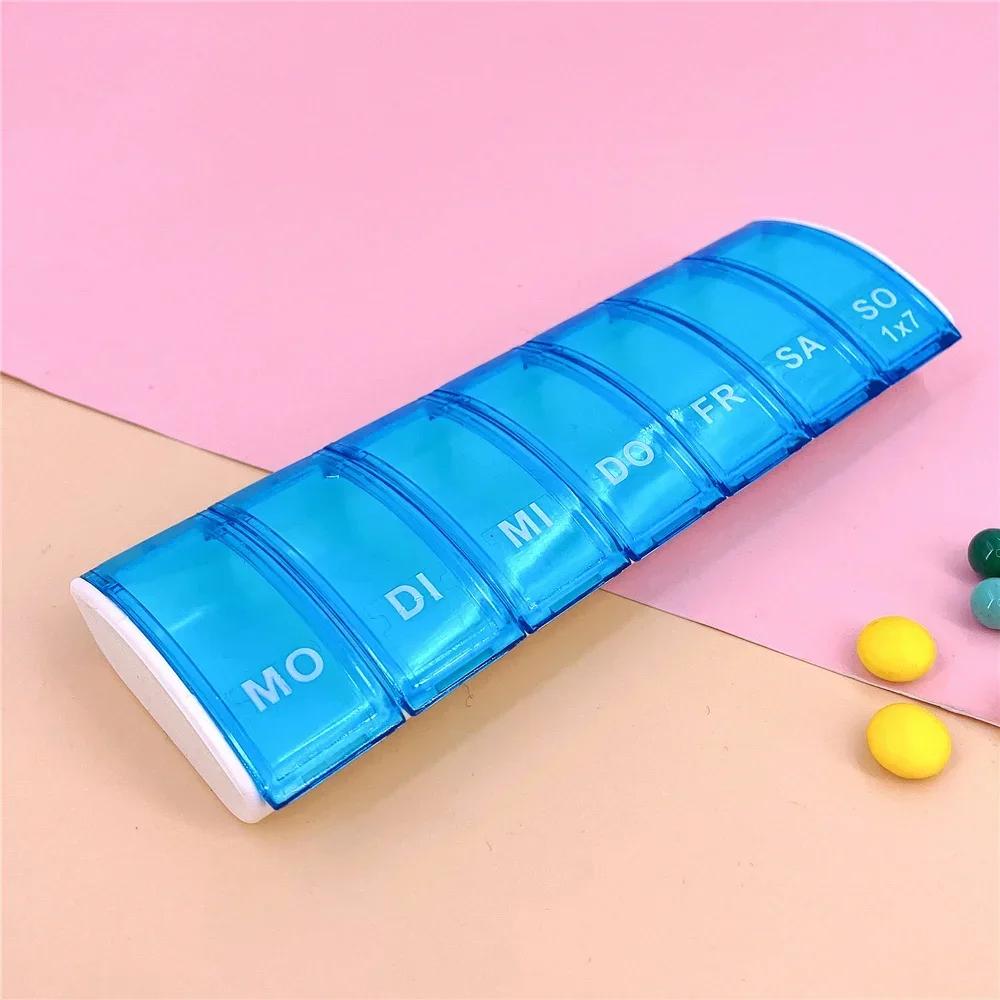 1PC Portable 7 Days Weekly Tablet Pill Medicine Box Holder Storage Organizer Container Case Pill Box Splitters