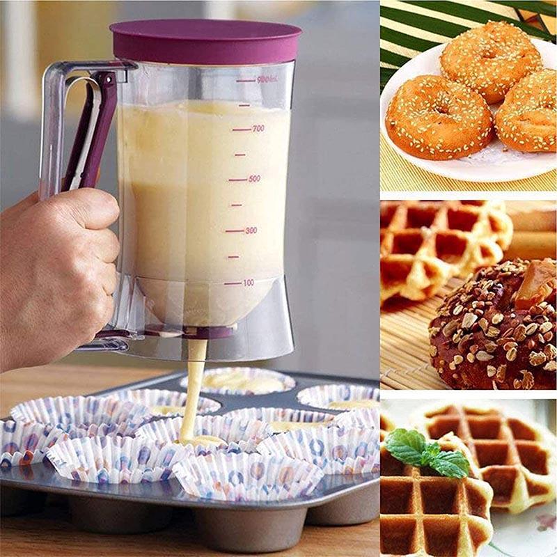 Cupcake Pancake Cookies Cream Dispenser Cake Dough Mixer Baking Batter Dispenser Cooking Tools Funnel Measuring Cup Accessories