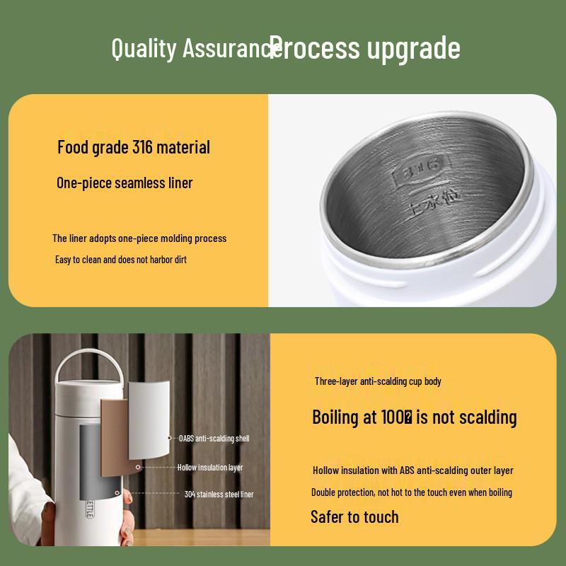 UK Standard Mini Wasserkocher mit Temperaturregelung - Tragbarer Reise- & Büro-Heizbecher