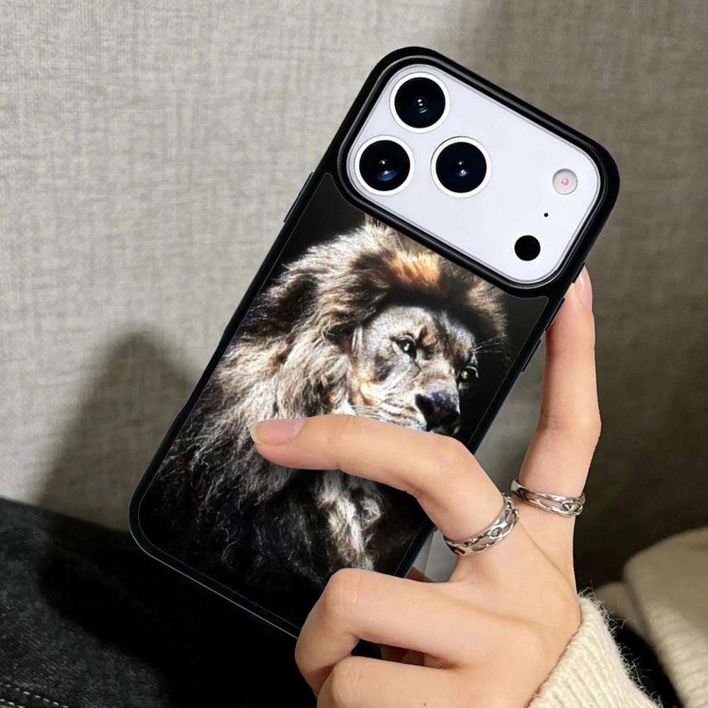 Capa Case for iPhone 17 Air 16 Pro Max 15 Plus 11 13 Mini 14 12 Back Phone Cover Lion Tiger Animal Cool
