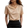 Maglione casual da donna con scollo a V, manica corta, vestibilità larga, in vari colori