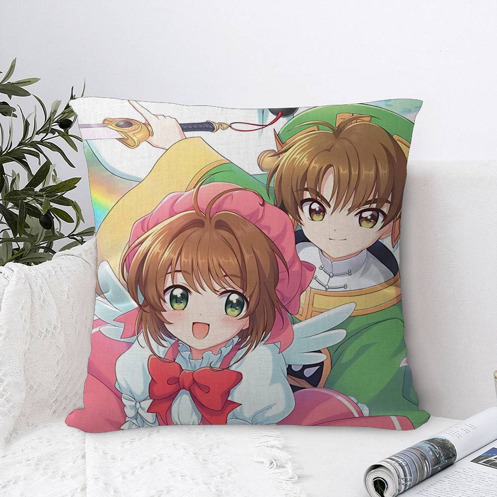 Japanese Anime C-Cardcaptor Sakura Cushion Cover Polyester Sofa Cushions Decorative Throw Pillows Home Decoration Pillowcover