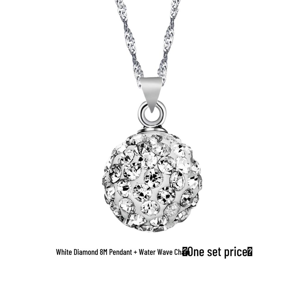 Naszyjnik Shamballa w stylu koreańskim w stylu retro z posrebrzanych kryształów z kolorową diamentową kulką