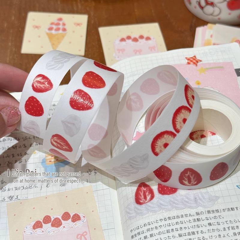 Cai Cai Xuan Xuan Strawberry Cream Star Frosted Silver Matte Washi Journal Tape