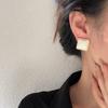 Korea Temperament White Geometry Ellipse Square Acrylic Stud Earrings for Women Trend Charms Piercing Jewelry Accessories Gifts