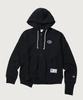X Undercover Reverse Weave Structured Zip-Up Hoodie Black