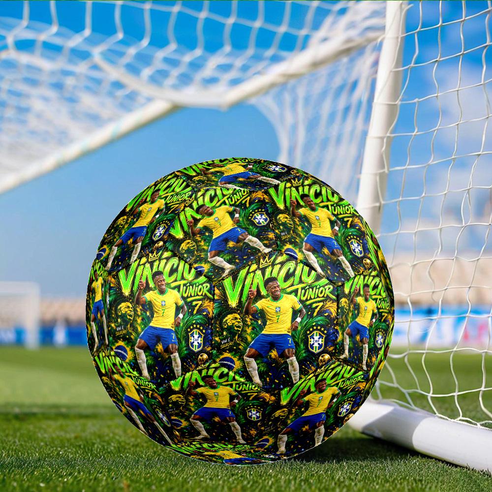 Brazilian Football Star Soccer Ball Size 5 Soccer Ball, Machine-stitched, Soft and Comfortable, Suitable for Training and Matches Fan Gift